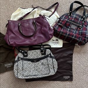 3 Coach handbags